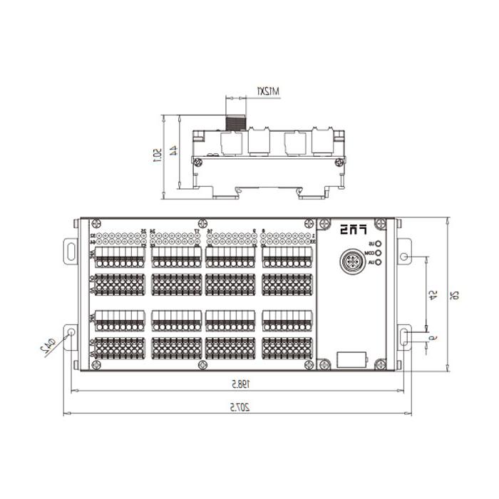 IP20, IO-Link Hub, PNP, 64DI/DO adaptive, Class B, Terminal module, 009C73